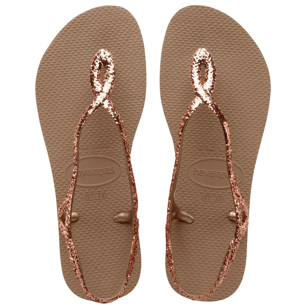 Havaianas Gold Sandals with Braided Straps